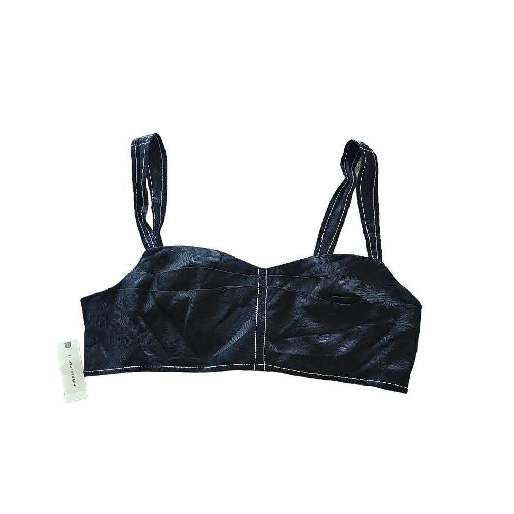 Anthropologie womens Sz L black crop top new